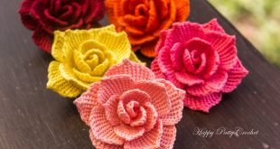 crochet rose flower applique pattern by happy patty crochet BLUKOFC