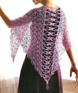 crochet shawls: crochet shawl - elegant silver silk shawl - free crochet  pattern PBEGIGS