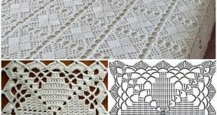 crochet tablecloth copriletto a mattonelle ARPKATY