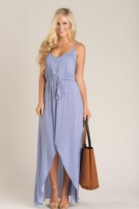 cute dresses carissa blue striped high low maxi dress FXZYLOV