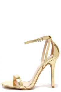 cute gold heels - ankle strap heels - $22.00 SBMQEVY