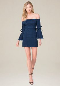 day dresses bebe off shoulder denim dress WLVPLUZ