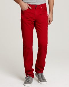 denim mens red jeans VZVPXJF