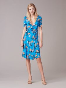 diane von furstenberg wrap dress ... short sleeve flared wrap dress in silese tile blue by dvf YMZYSKZ