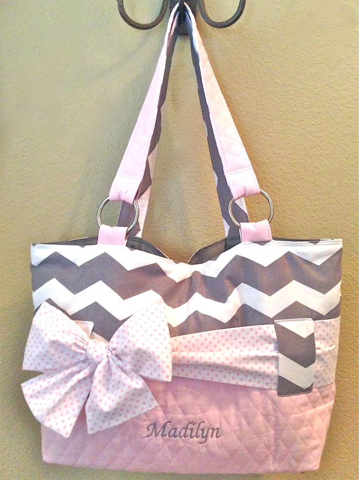 diaper bags for girls grey u0026 white chevron with light pink diaper bag. interchangeable sash/bow.  chevron print can RGCZREX