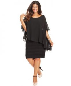 Dresses for plus size women betsy u0026 adam plus size chiffon capelet sheath dress YYHEQLS