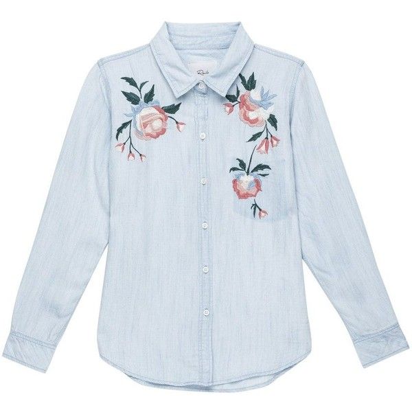 embroidered shirts rails chandler embroidered shirt - vintage wash ($240) ❤ liked on polyvore  featuring tops SMLGBHN