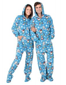 footie pajamas winter wonderland hooded footed pajamas KFXPEUK