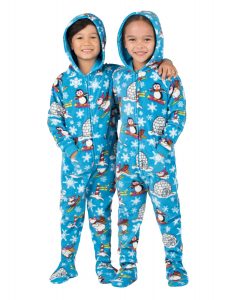 footie pajamas winter wonderland hooded footed pajamas MZQEORA