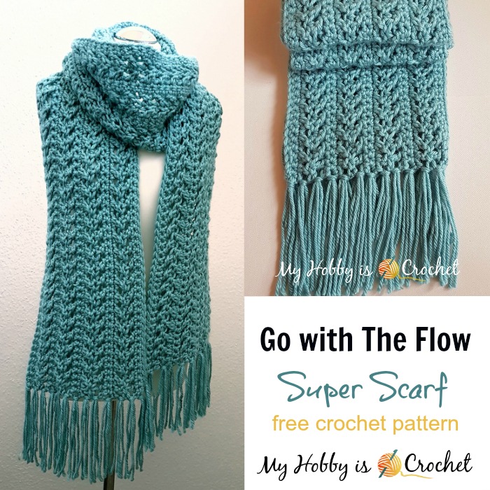 free scarf crochet patterns go with the flow super scarf - free crochet pattern | red heart joy PCOGQNT