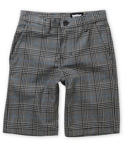 free world burbank black, blue u0026 grey plaid shorts IYXFWMV