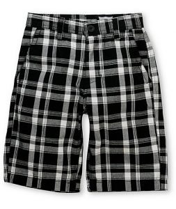 free world flint boys black plaid shorts BYTLUJF