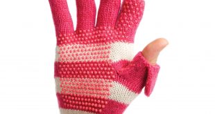 freehands womenu0027s stripe wool knit gloves ... FBKHTKJ