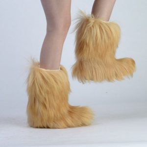 furry boots vintage 70s goat fur boots shaggy apres ski by viavintageco NZYNOXO