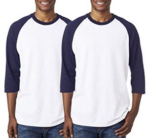 gildan menu0027s raglan baseball tees (pack of 2), s, white navy AQRTVZX