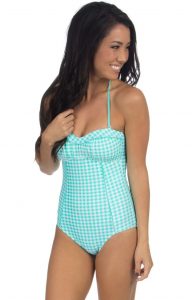 gingham one piece bandeau swimsuit JMLPEAE