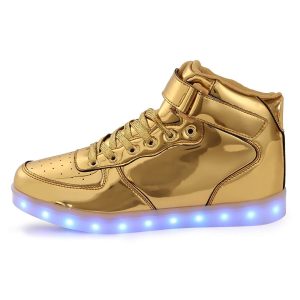 gold sneakers led shoes kids high top gold MDAQIDW