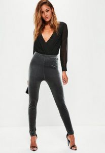 grey velvet leggings SQHTBCK