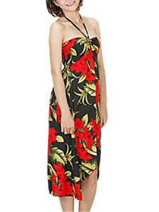 hawaiian dress-black w red- s VALVJMY