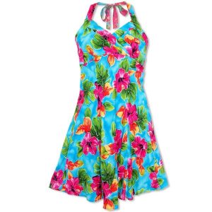 hawaiian dresses hoopla blue napali hawaiian dress - lavahut NBYYDRM