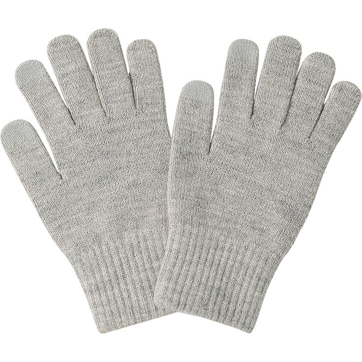 heattech knitted gloves, light gray, large IZFGWSC