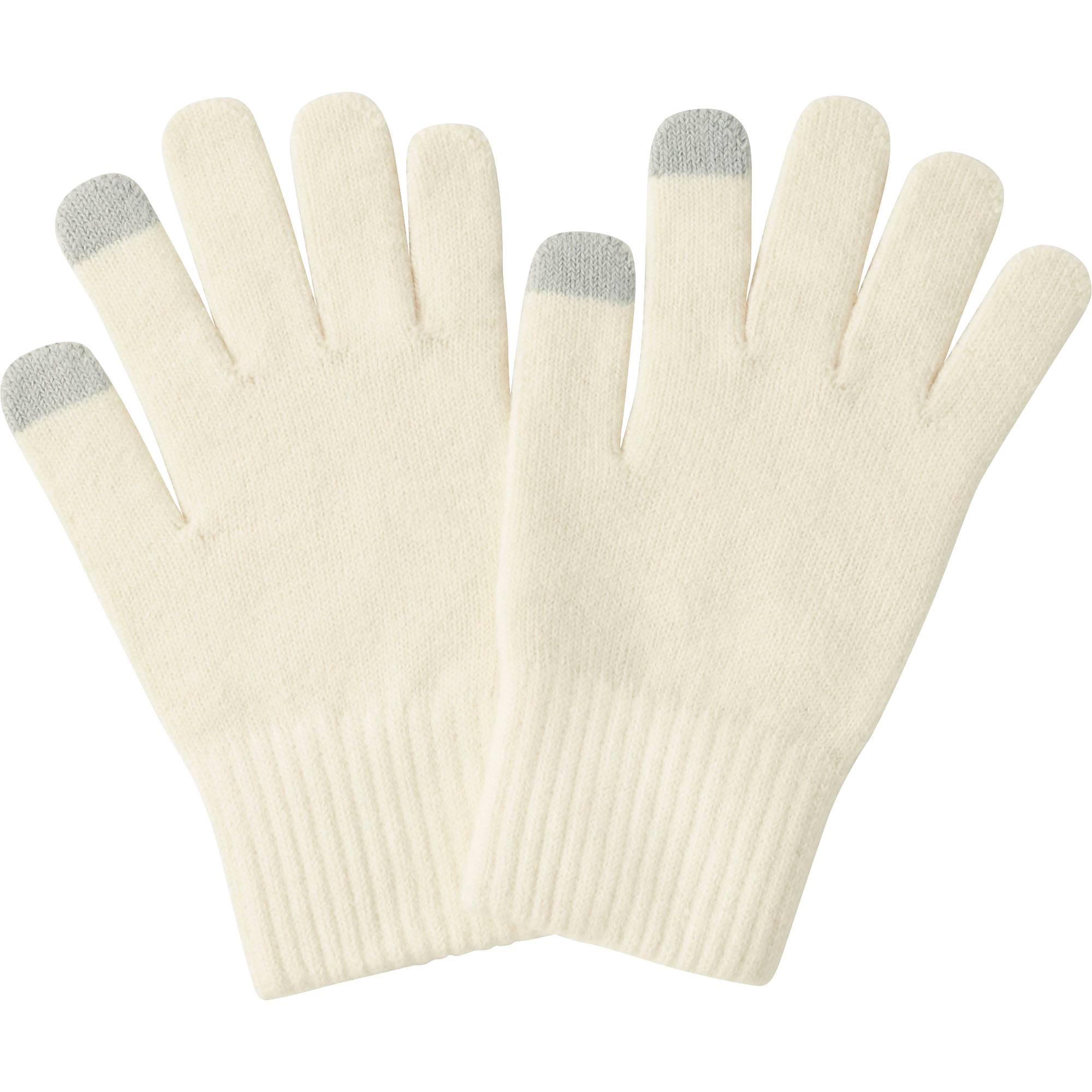 heattech knitted gloves, light gray, small MDKRMNK