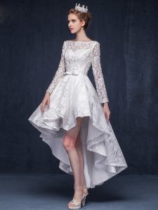 high low prom dresses fancy bateau neck beading bowknot high low lace prom dress : tidebuy.com HEUXGON