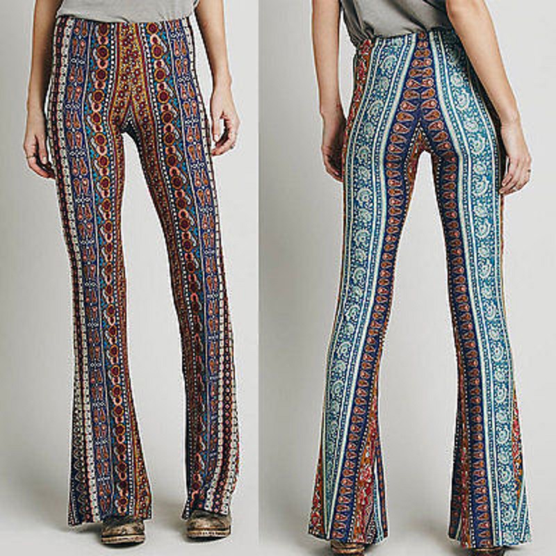 hippie pants online shop new vintage high waist bell bottom long flare pants stretchy  boho hippie CUJQYLT