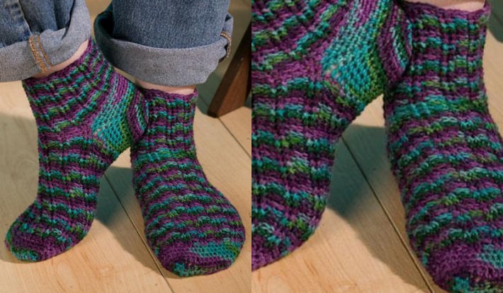 how to crochet socks fantasy fairisle TGCDMTI