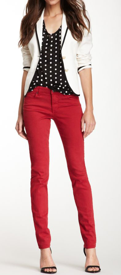 how to wear red jeans JOUQJCM