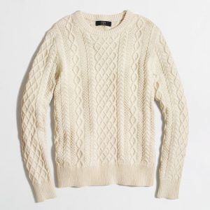 j. crew fisherman cable knit sweater BYUYARH