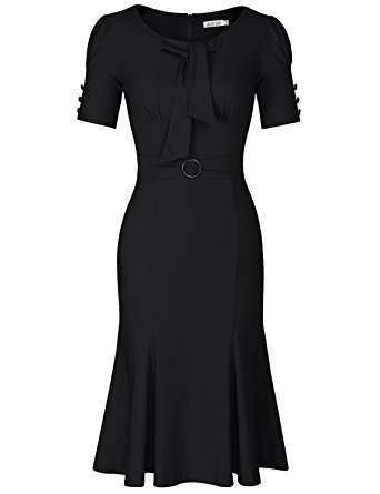 juese womenu0027s 50s 60s formal or casual party pencil dress (s, black) PIVCOEK