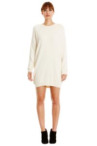 keisha knitted dress in winter white ANRRTDF