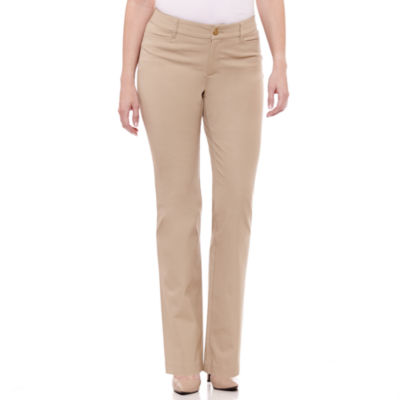 khaki pants for women st. johnu0027s bay® bi-stretch secretly slender pant UHVQWKN
