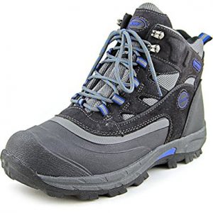 khombu boots khombu menu0027s fleet hiker terrain weather rated winter boots snow grey/blue  ... QMWMAKM