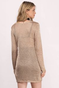 knit dress ... somedays lovin somedays lovin star searching champagne sheer metallic knit  dress ... FCTCORT