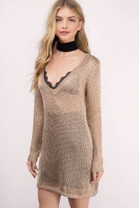 knit dress somedays lovin somedays lovin star searching champagne sheer metallic knit  dress IWCOBHW