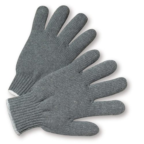 knit gloves west chester 712sg heavy weight string knit gray poly/cotton gloves YOHRHKJ