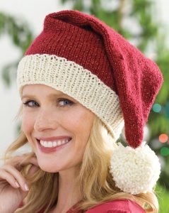 knit hat free knitting pattern for santa hat - easy holiday hat by edie eckman in PSCDCJF