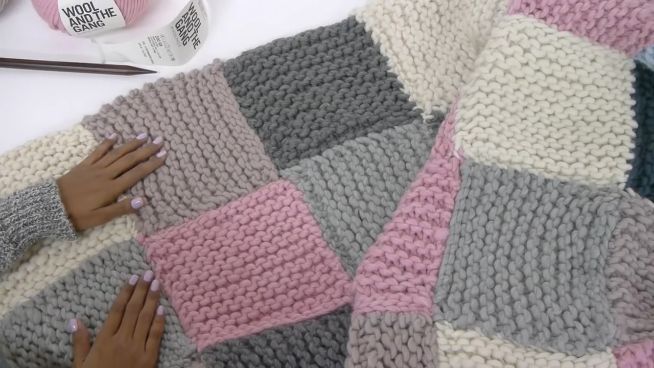 knitted blanket how to knit a patchwork blanket (with pictures) - wikihow OBLCJCT