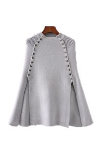 knitted cape u0027frejau0027 funnel neck knit cape GEUZWUT