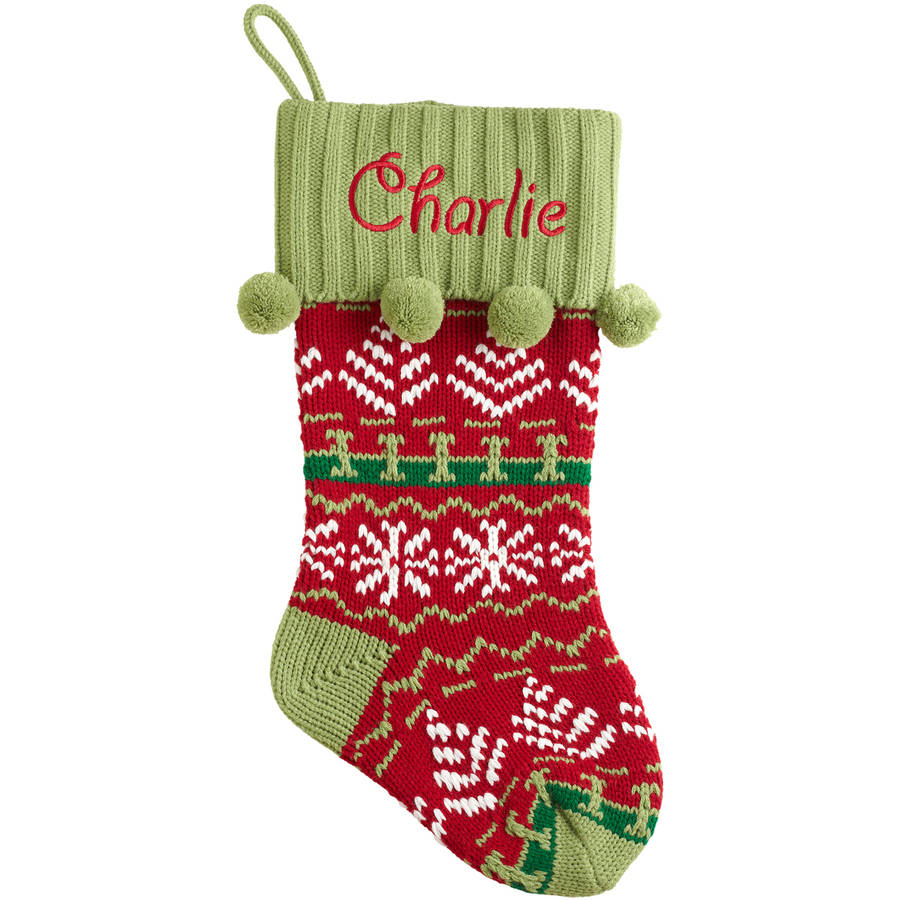 knitted christmas stockings personalized snowflake knit christmas stocking, available in 11 designs -  walmart.com PNKNVRX