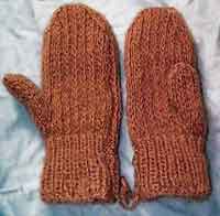 knitted gloves 2 needle mittens NCCHBAS