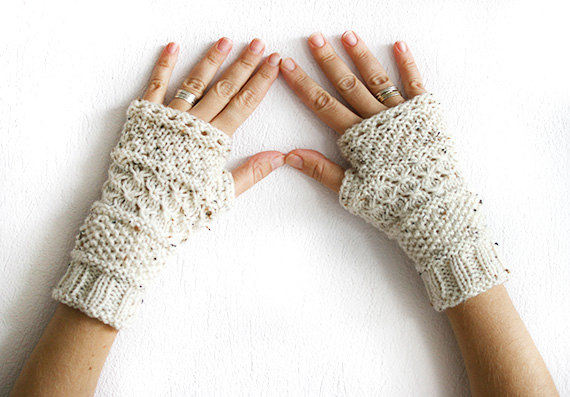 knitted gloves items similar to oatmeal hand knit fingerless glove mittens, fingerless knit  gloves, fingerless knitted QEAKOYC