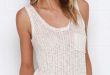 knitted tank top cute beige top - knit tank top - $28.00 RKQCVHE