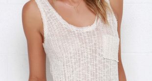 knitted tank top cute beige top - knit tank top - $28.00 RKQCVHE