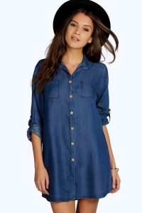 lara denim shirt dress. hover to zoom NJGJSTG