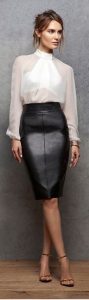 leather pencil skirt bailey 44 exclusive leather like pencil skirt, robert rodriguez blouse YOFZEUR