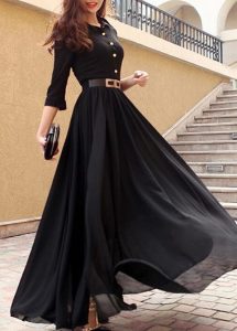 long dresses double slit scoop neck stripe print maxi dress WQVJYPZ