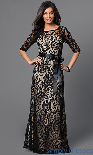 long lace dress with half sleeves sf-8793 . LMGAHAI